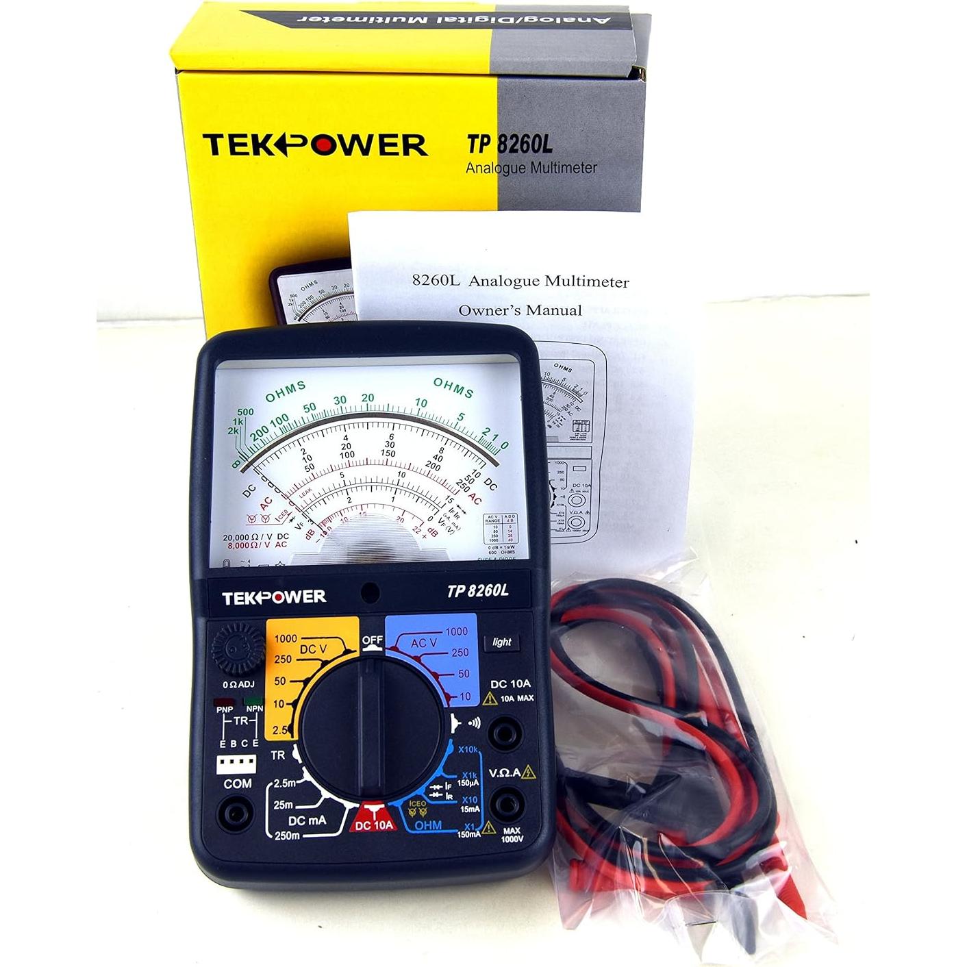 Multímetro Analógico Tekpower TP8260L con Luz de Fondo