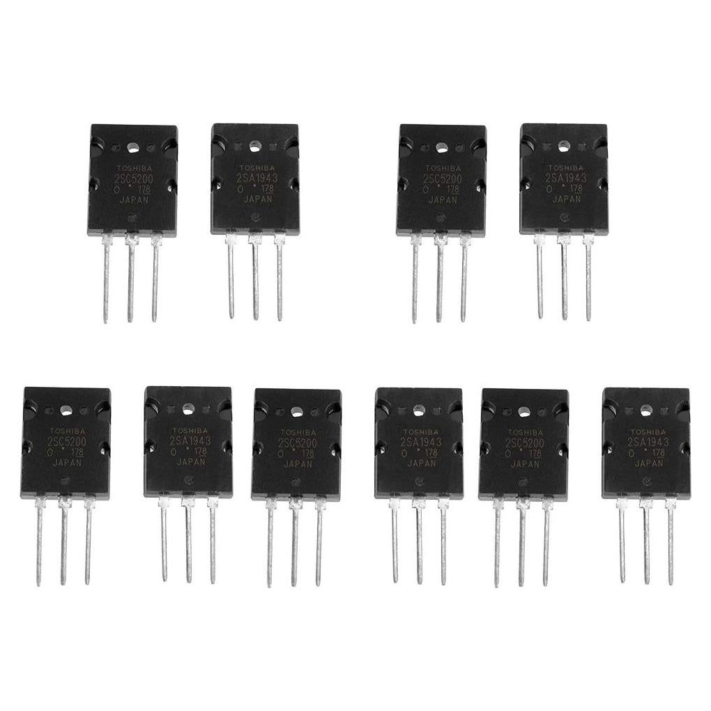 Kit de Transistores de Audio Taidda 2SA1943 2SC5200 10 Pcs