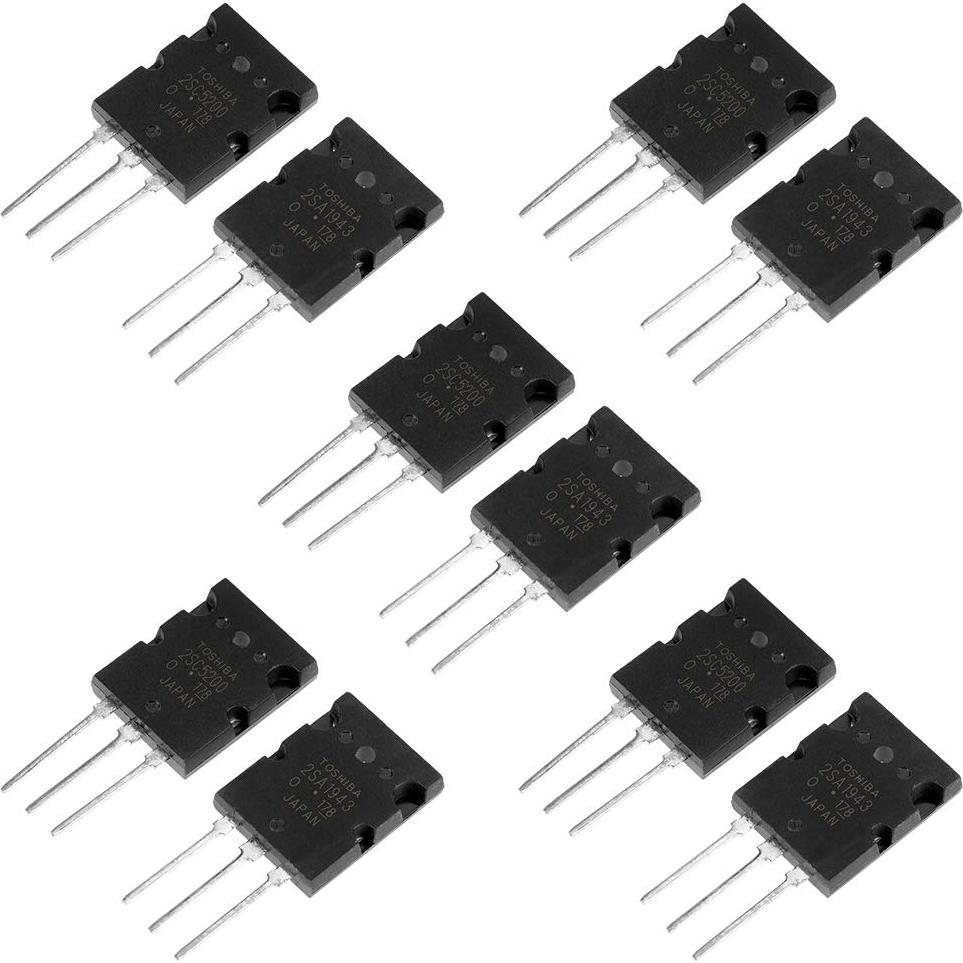 Kit de Transistores de Audio Taidda 2SA1943 2SC5200 10 Pcs