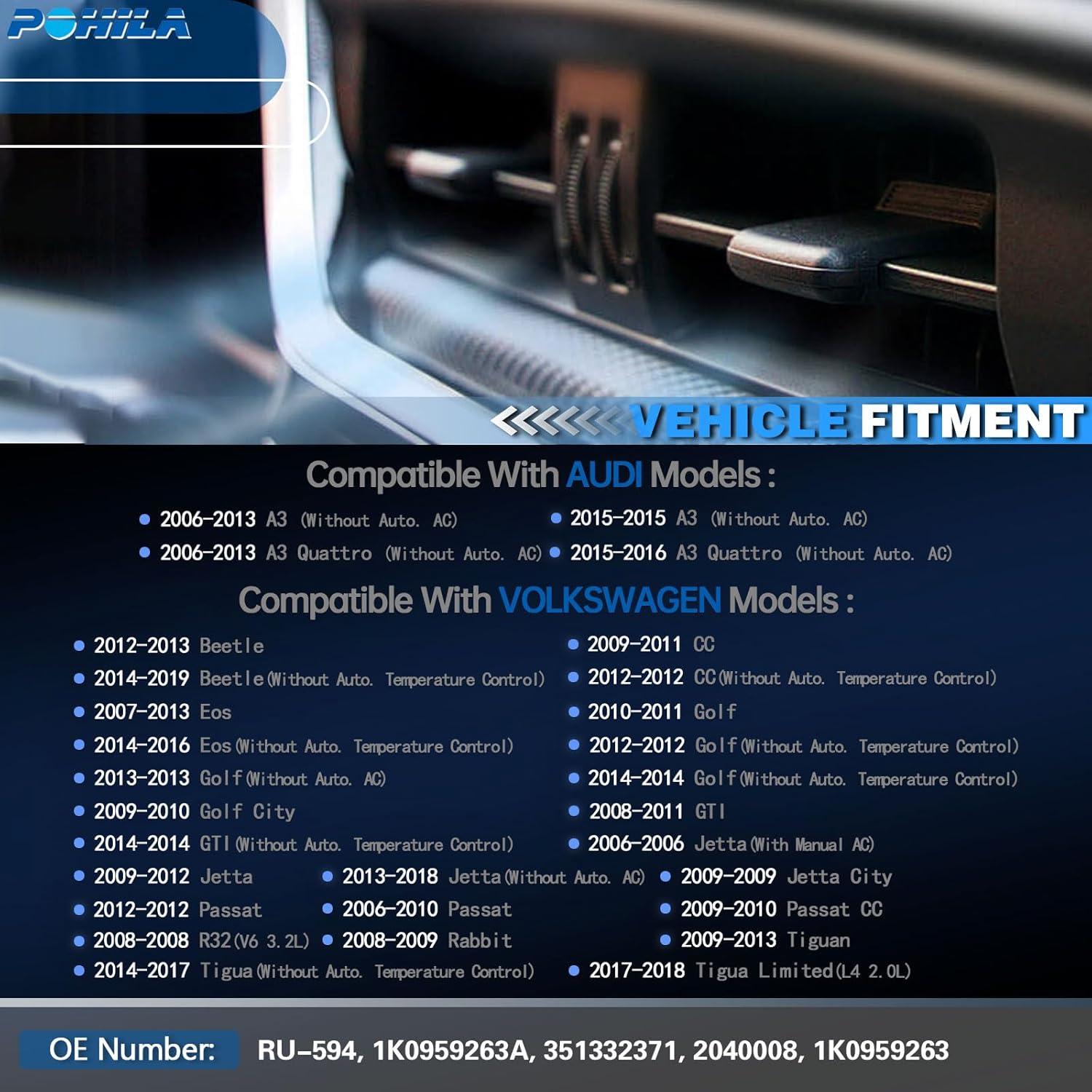 Resistor de Motor de Ventilador POHILA 1K0959263A Compatible VW