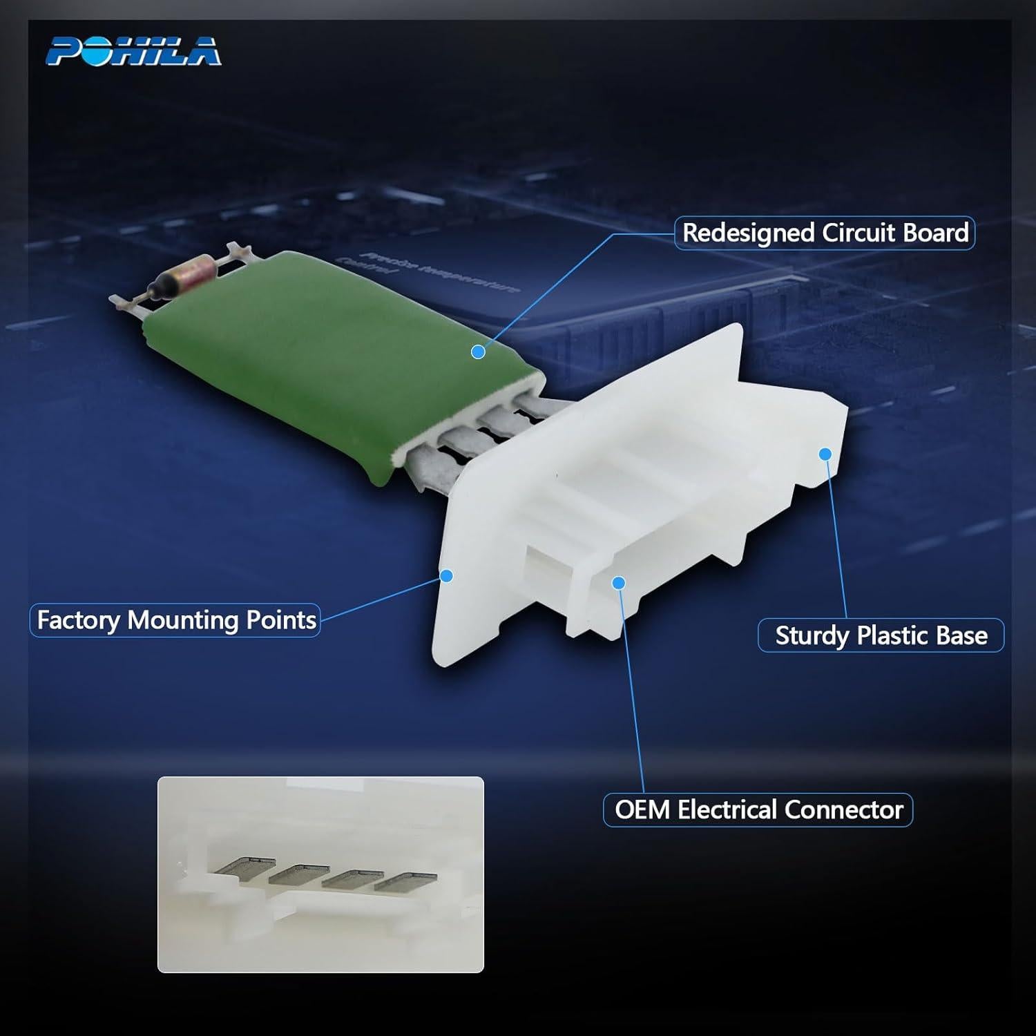 Resistor de Motor de Ventilador POHILA 1K0959263A Compatible VW