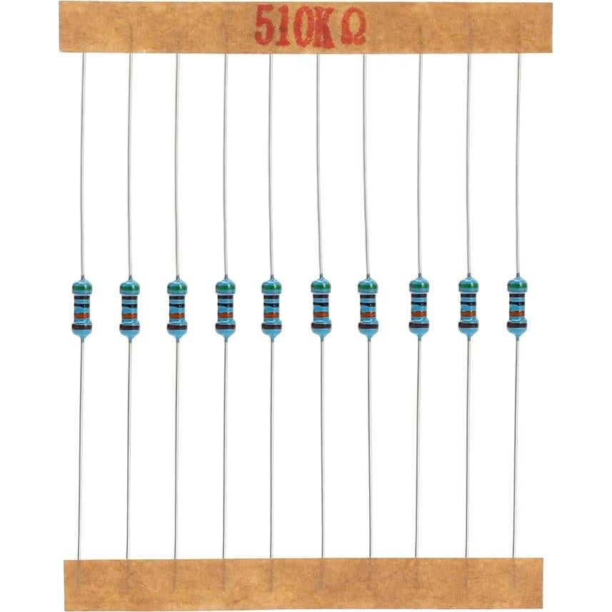 Kit de Resistores de Película Metálica Upvivi 500pcs 1/4W 1%