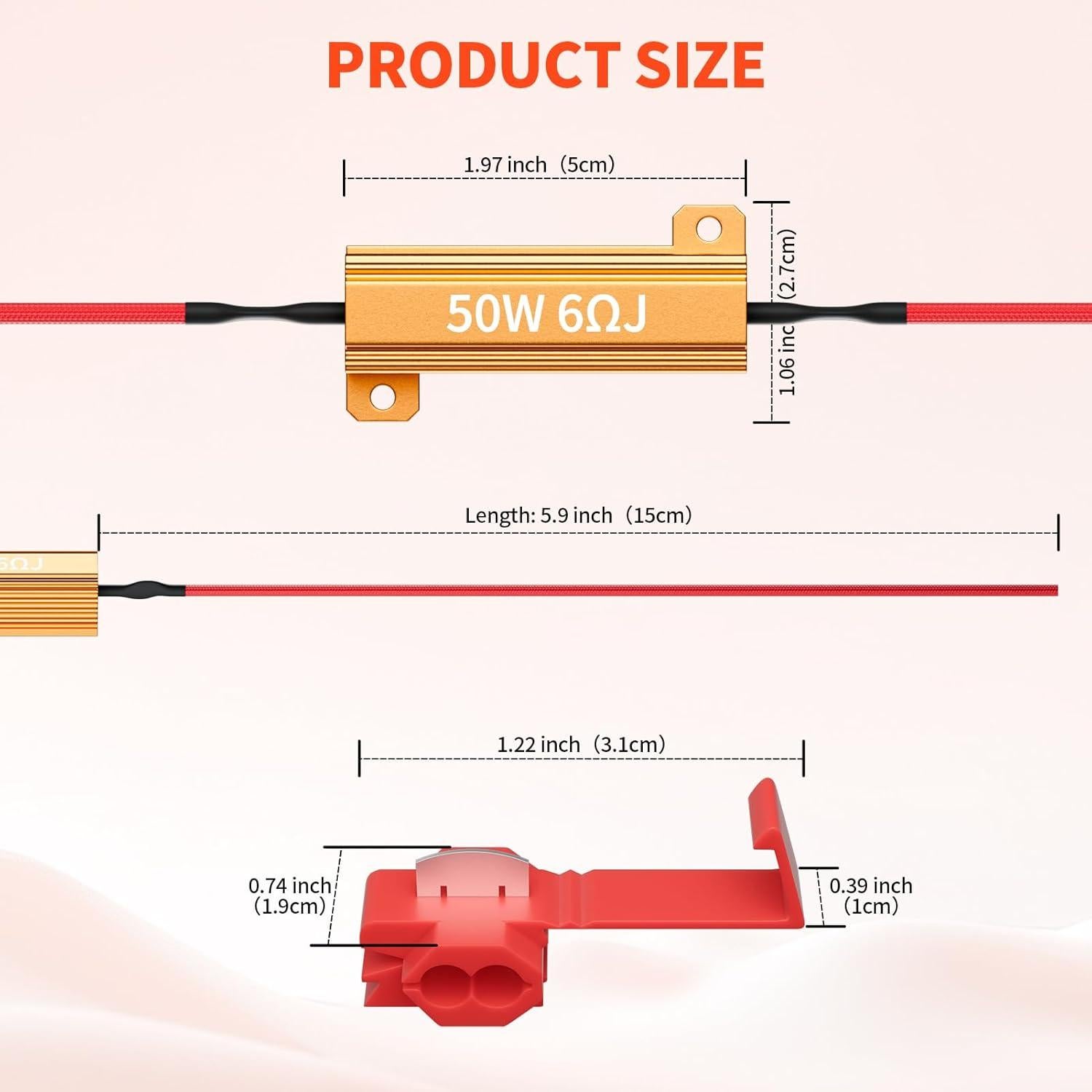 Kit 4 Resistencias de Carga 50W XMGHCK para LED 12V