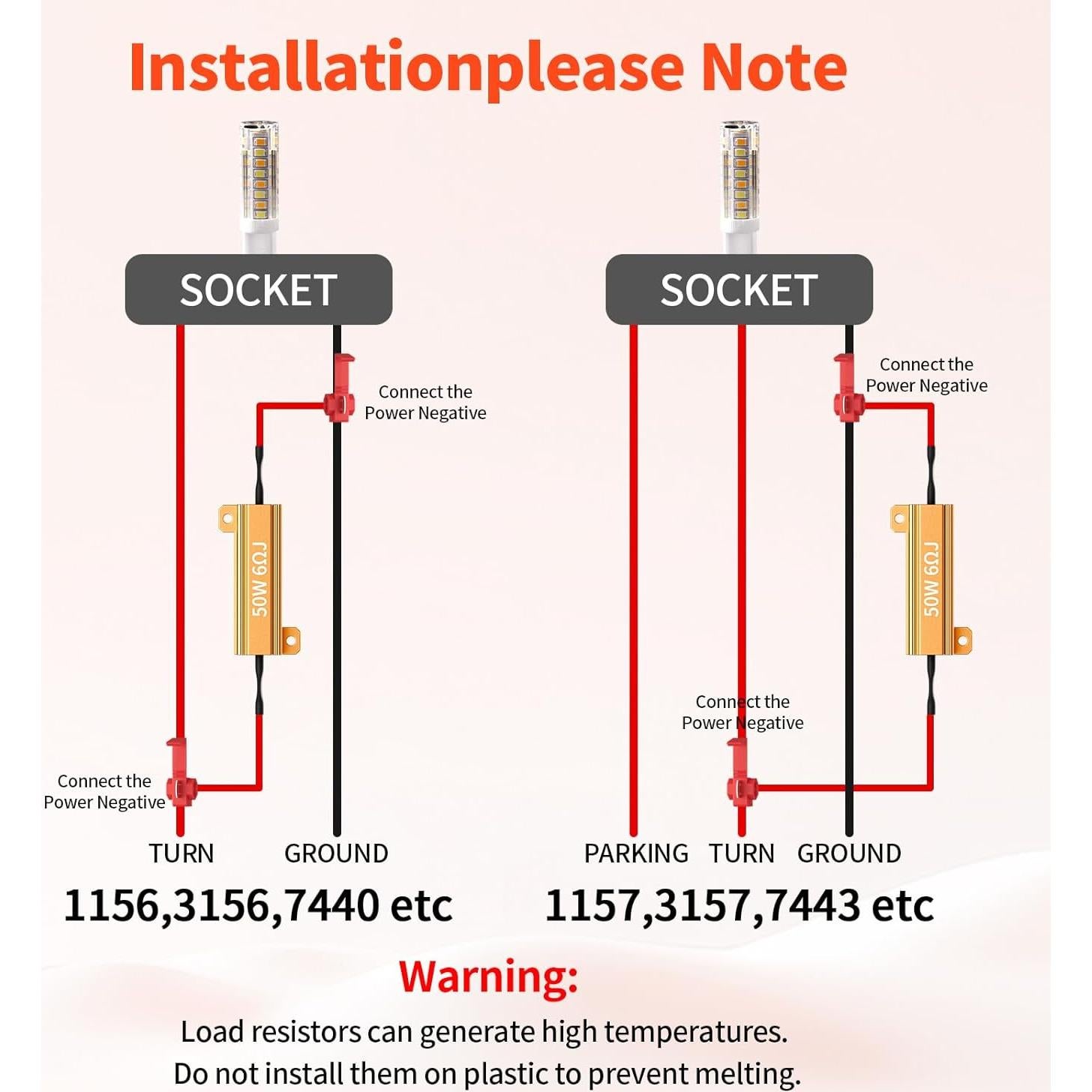 Kit 4 Resistencias de Carga 50W XMGHCK para LED 12V