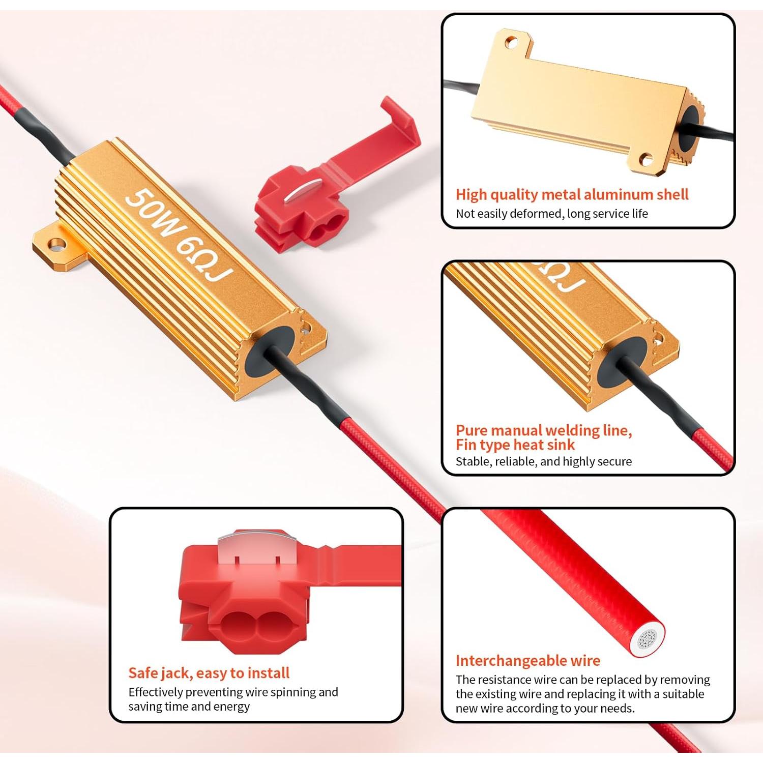 Kit 4 Resistencias de Carga 50W XMGHCK para LED 12V