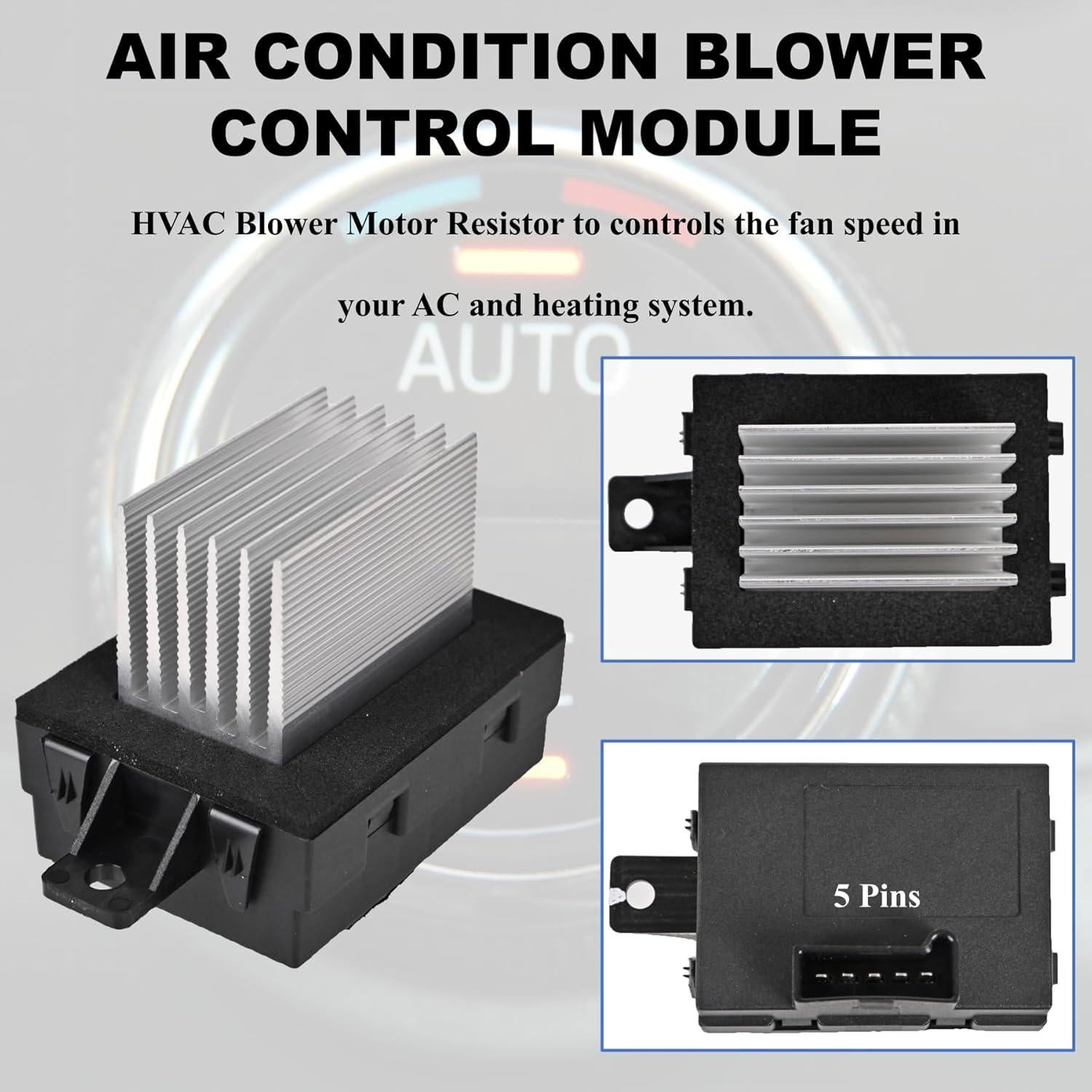 Resistor de Motor de Ventilador PANNUOSCS 12V para Ford y Lincoln