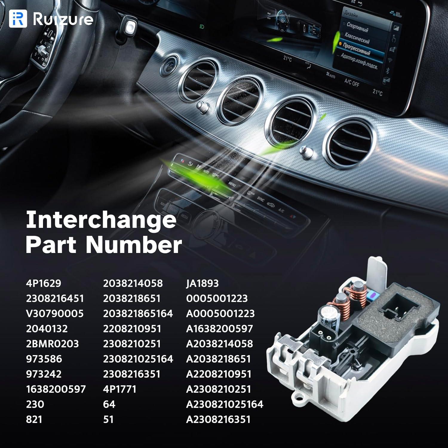 Resistor del Motor del Ventilador HVAC Ruizure para Mercedes-Benz
