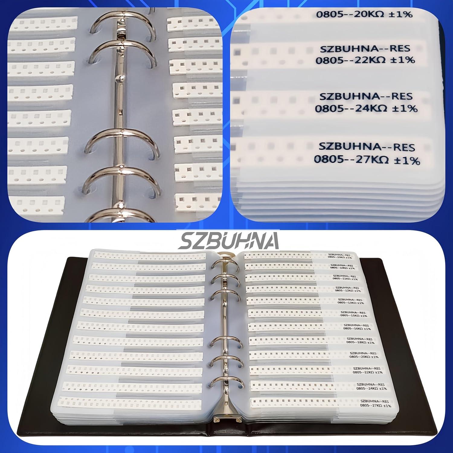Kit de Resistencias SMD 288 Juegos 0402 0603 0805 1206 0-10MΩ