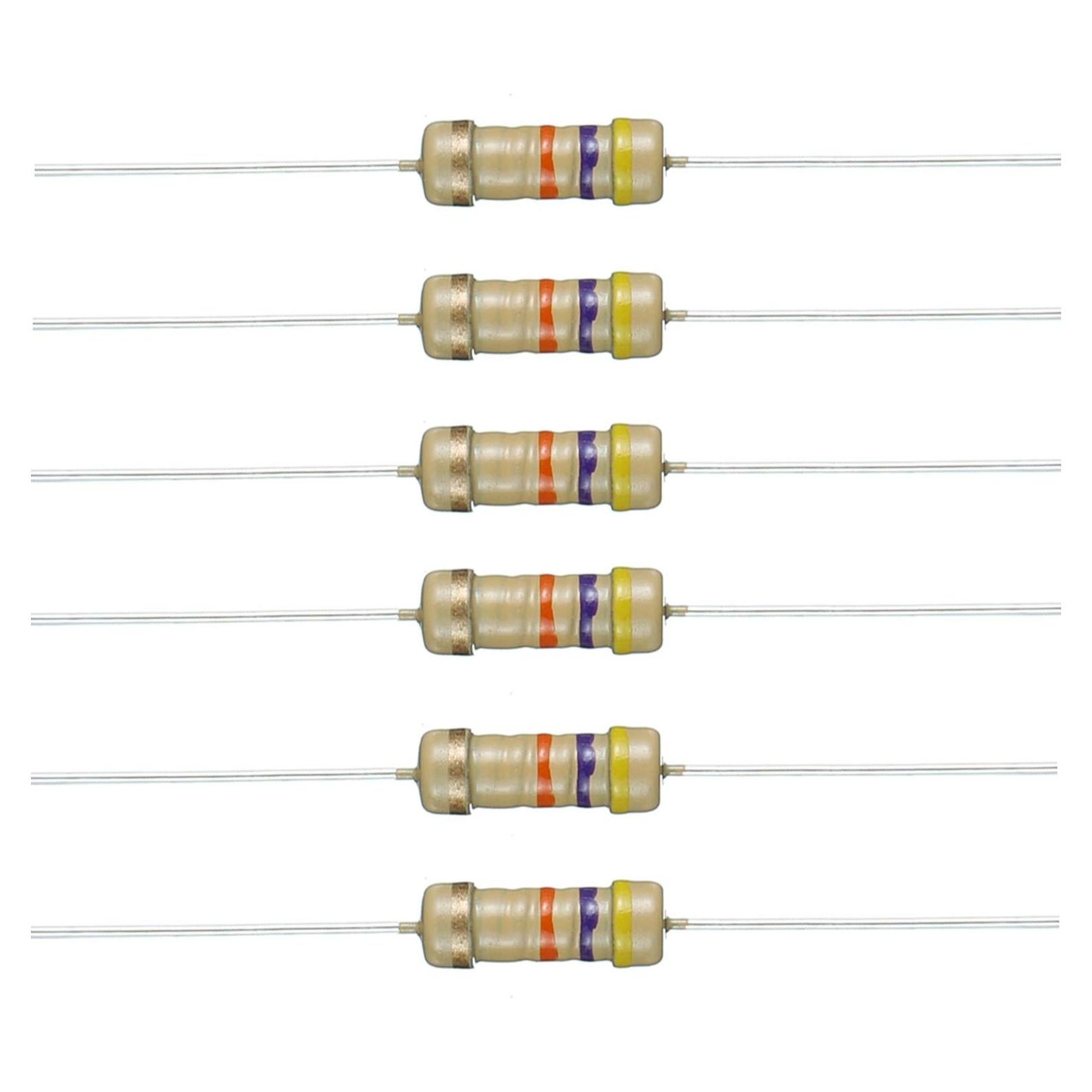 Resistencias BOJACK 4.7K Ohm 1/2W 5% Paquete de 200