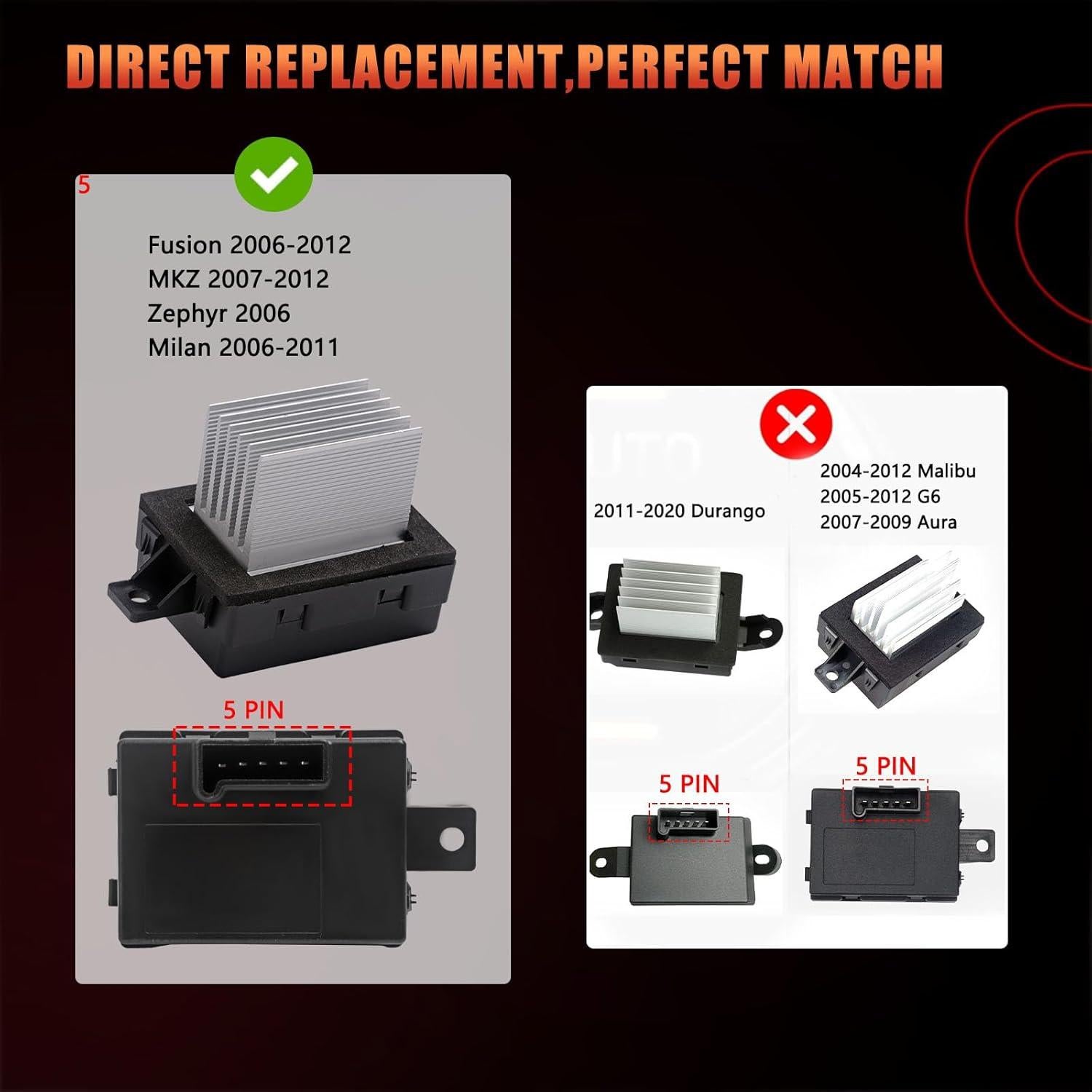 Resistor Motor Ventilador HVAC Dtomi Compatible Ford Lincoln