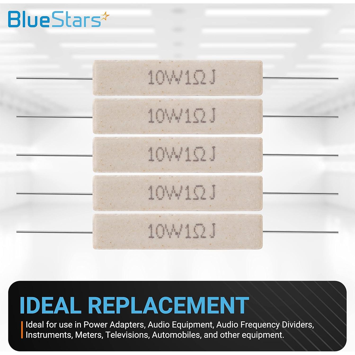 Resistor Cerámico BlueStars 10W 1 Ohm - 5 Piezas - Tolerancia ±5%