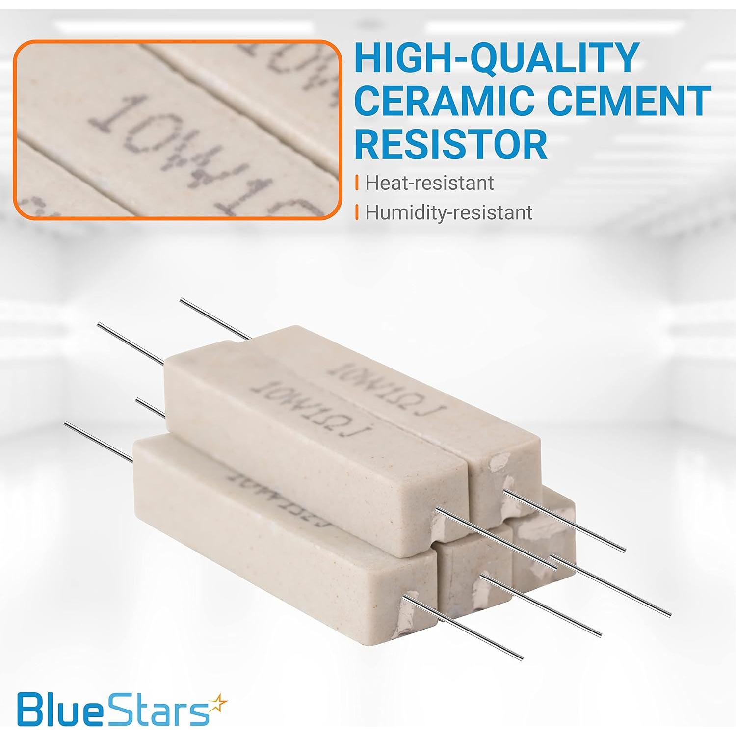 Resistor Cerámico BlueStars 10W 1 Ohm - 5 Piezas - Tolerancia ±5%