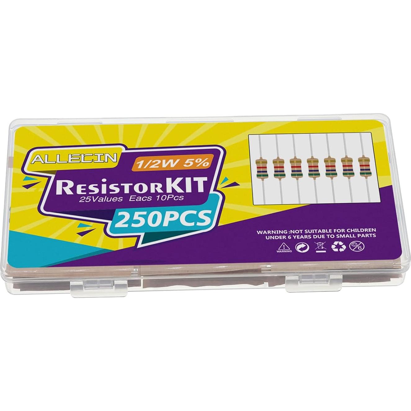 Kit de 25 Resistencias 1/2W ALLECIN 1Ω a 1MΩ 5%