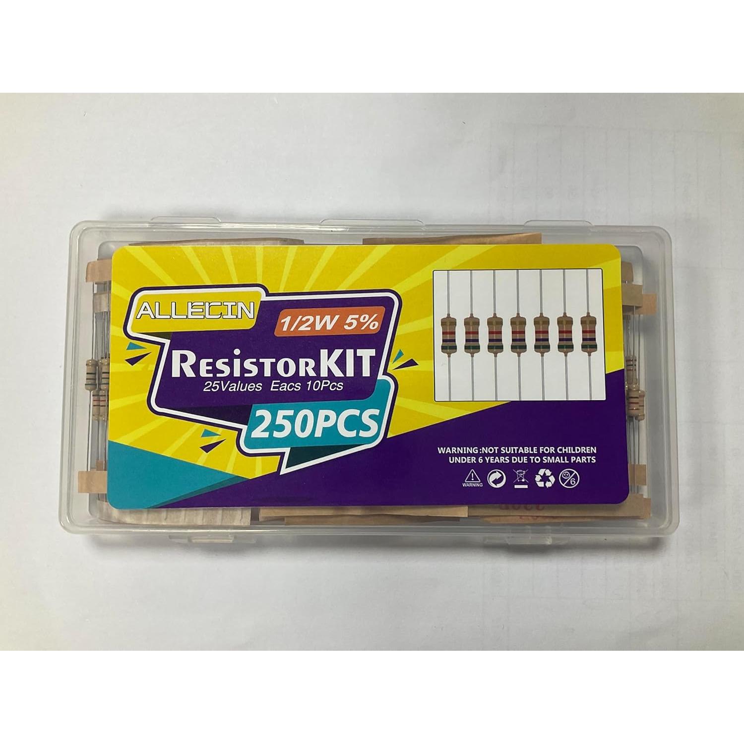Kit de 25 Resistencias 1/2W ALLECIN 1Ω a 1MΩ 5%