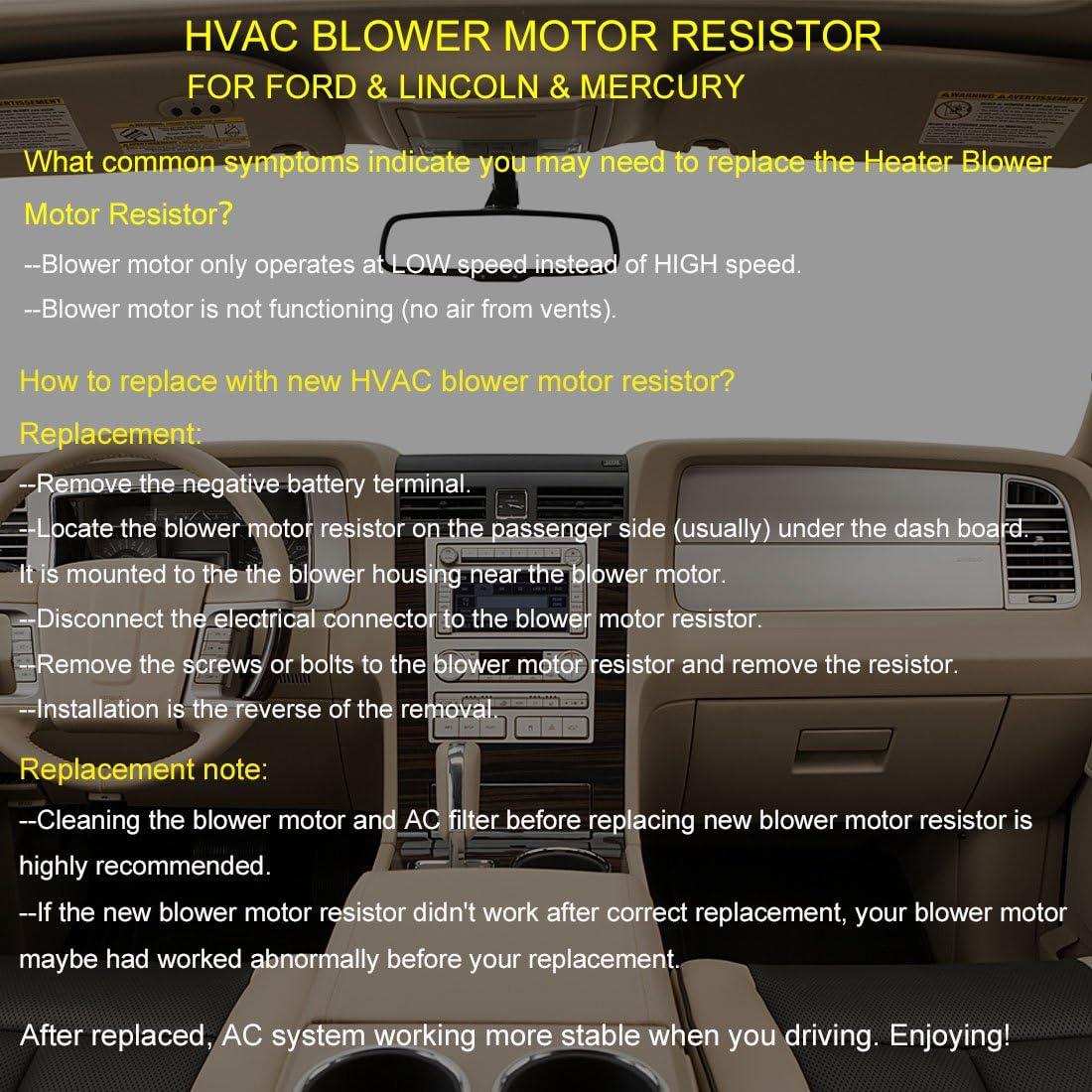 Resistor Motor Ventilador HVAC FAERSI YH-1716 Compatible Ford