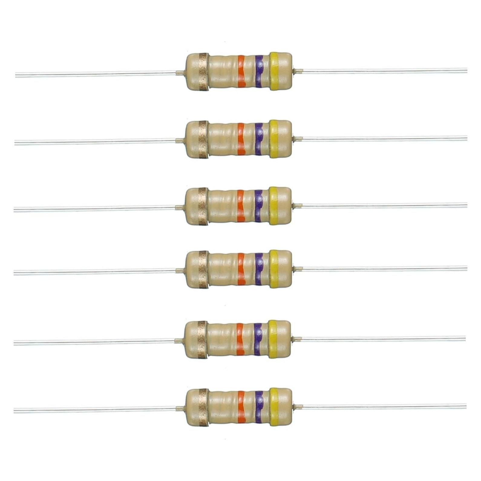 Resistencias BOJACK 47K Ohm 1/2W ±5% Paquete 200 Piezas