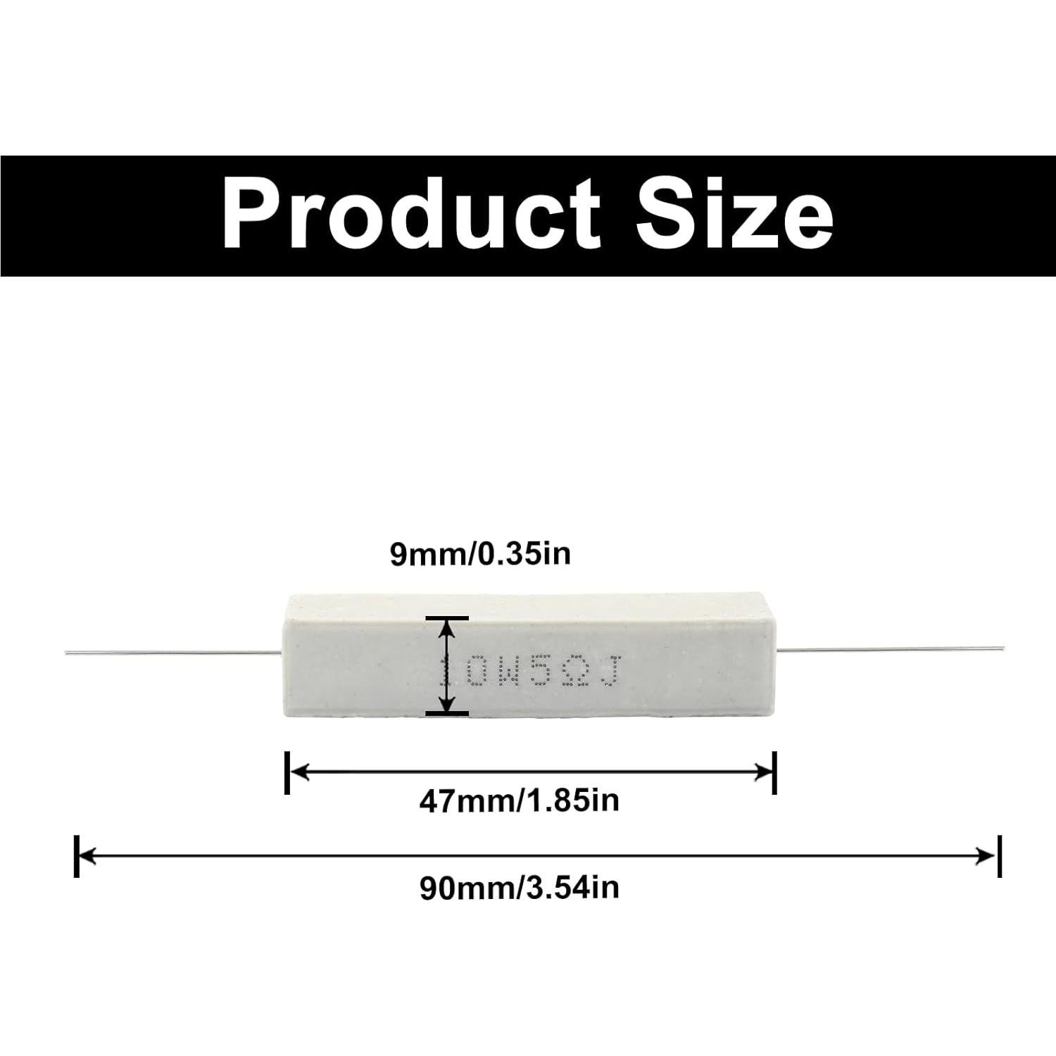 Kit de 10 Resistores Cerámicos 10W 5 Ohm Waziaqoc