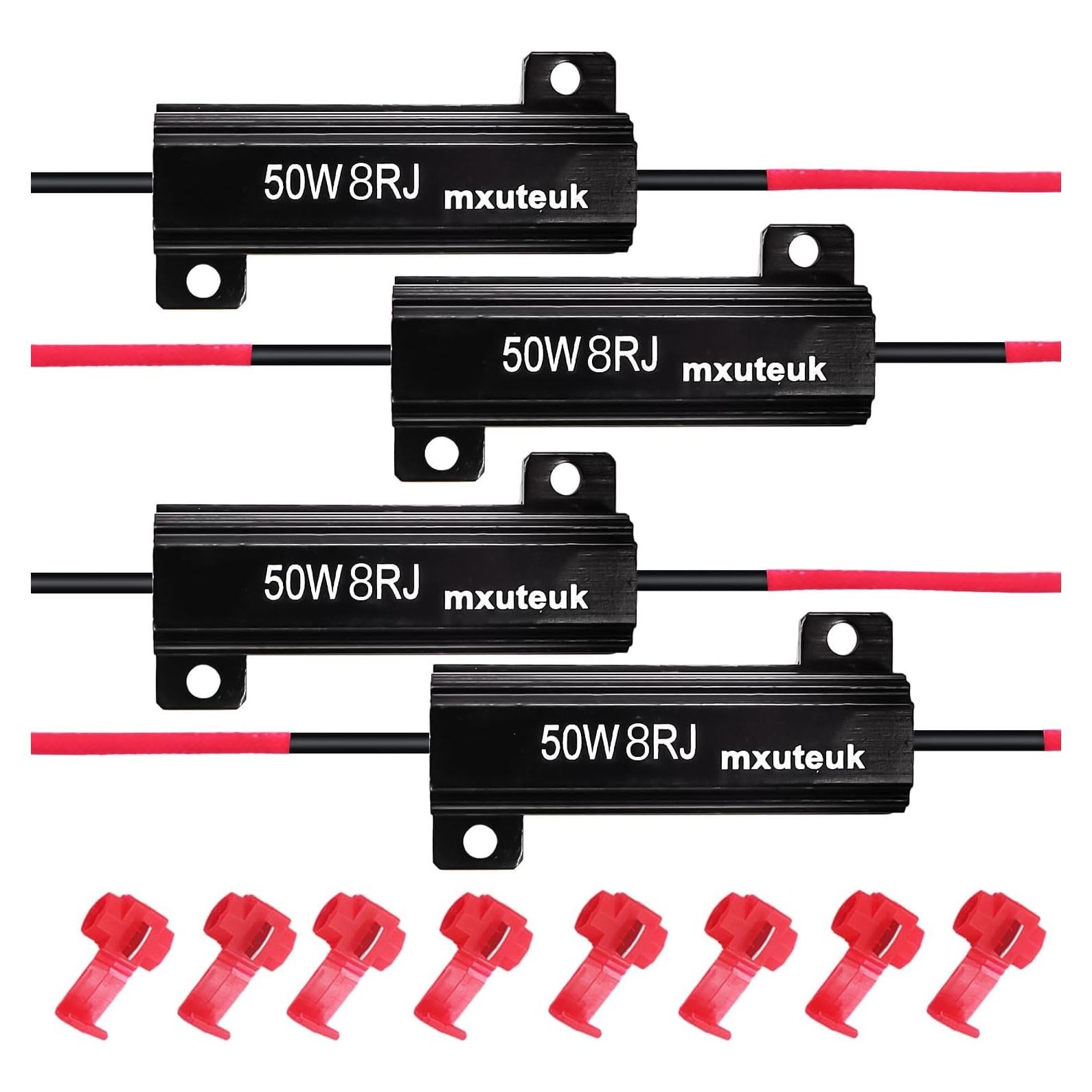 Resistores de Carga LED mxuteuk 50W 8ohm 4 Piezas