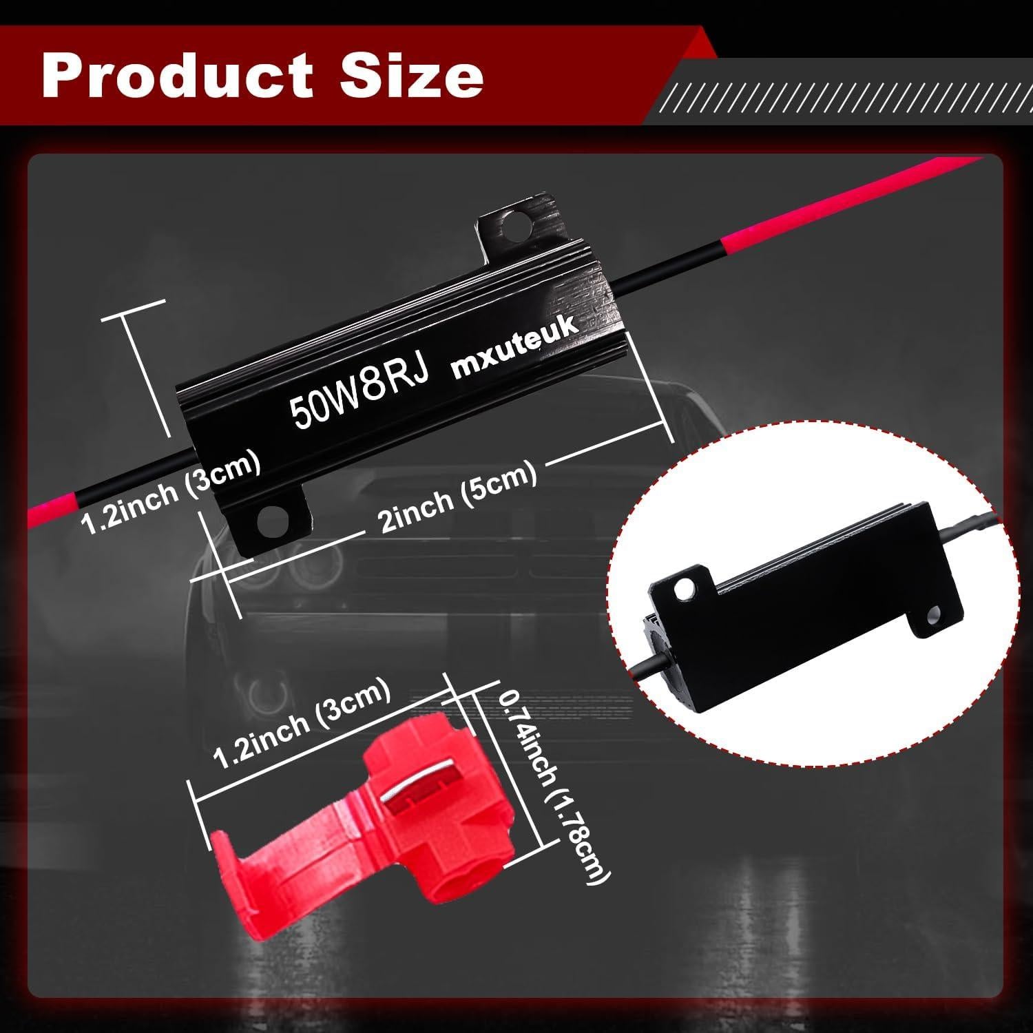 Resistores de Carga LED mxuteuk 50W 8ohm 4 Piezas