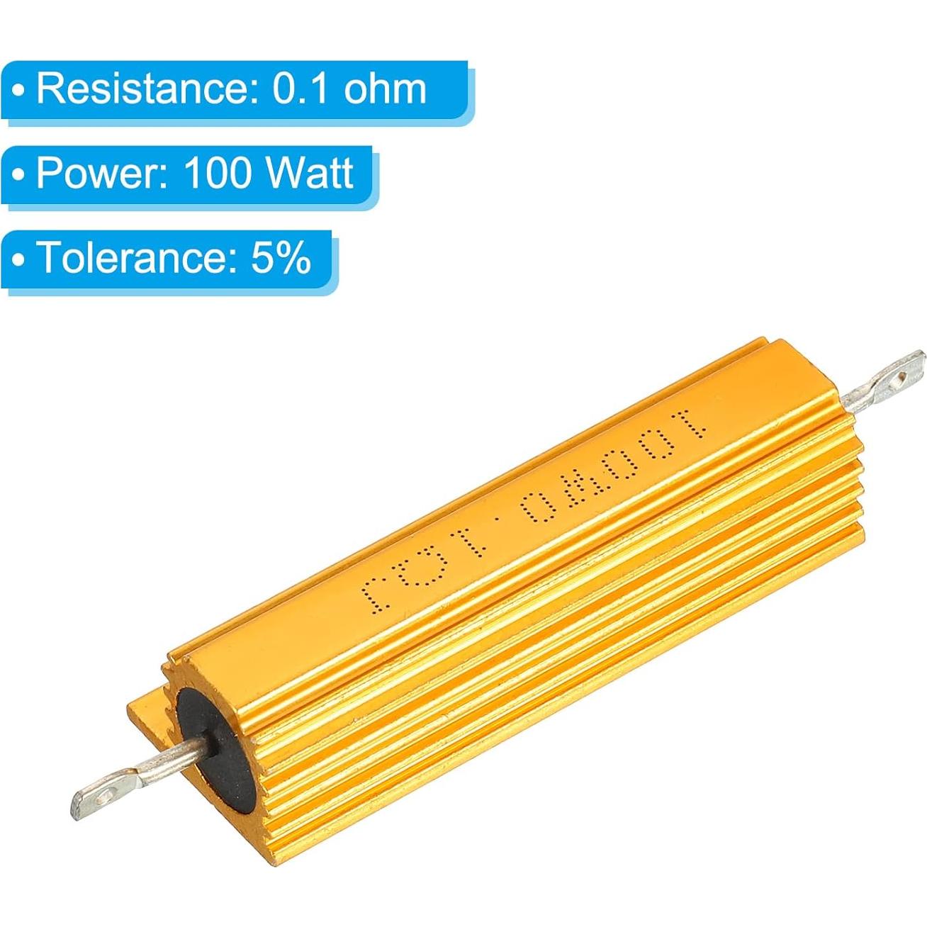 Resistor de Potencia 100W 0.1 Ohm Aluminio PATIKIL - Paquete de 2