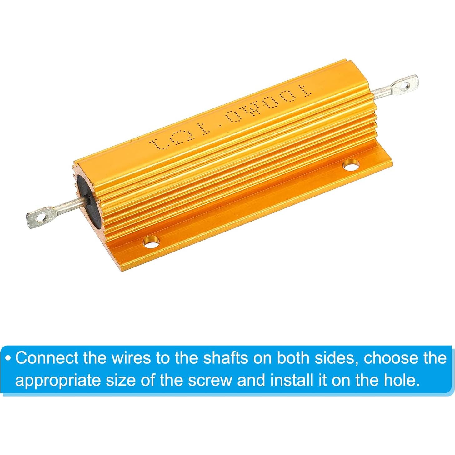 Resistor de Potencia 100W 0.1 Ohm Aluminio PATIKIL - Paquete de 2