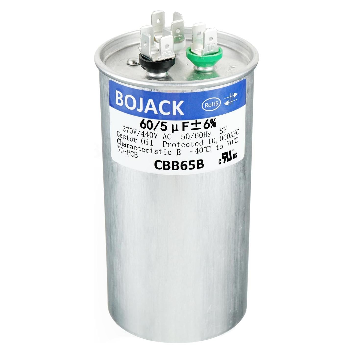 Capacitor de Arranque BOJACK 60+5uF 370V para Motor AC