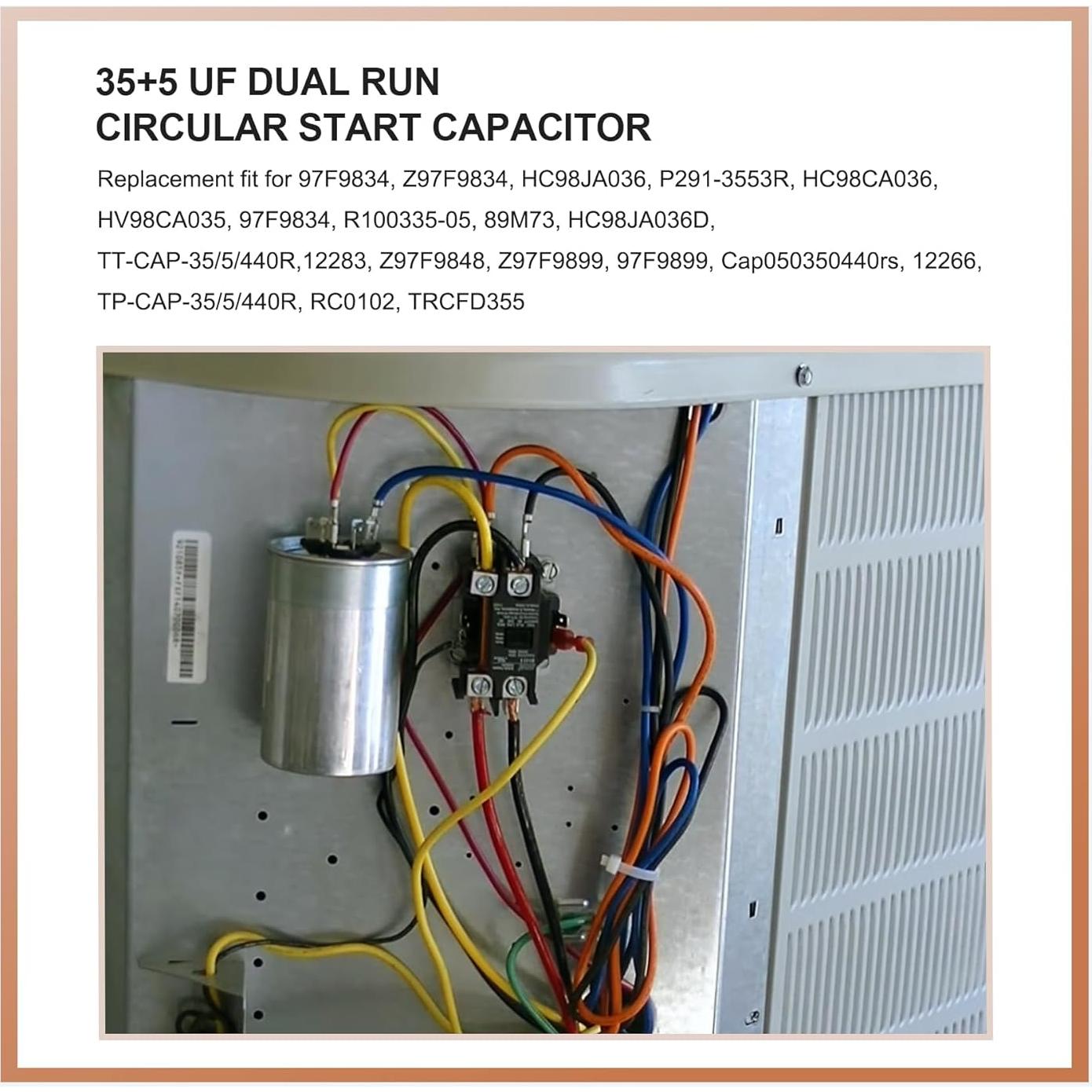 2 Capacitores de Arranque Doble CBB65B 35+5 MFD 370/440V