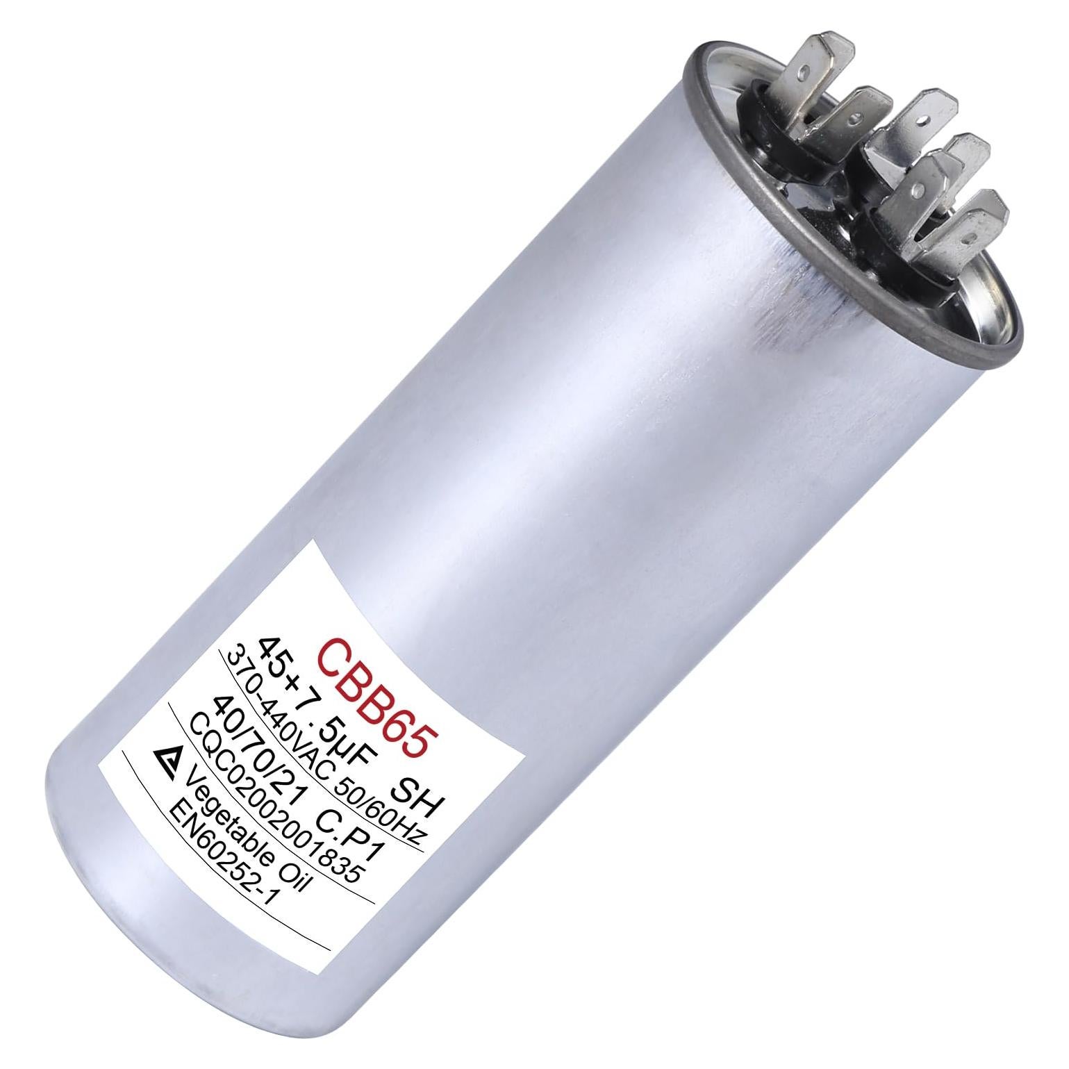 Capacitor CBB65 Seentech 45+7.5 uF 370/440VAC para Aire Acondicionado