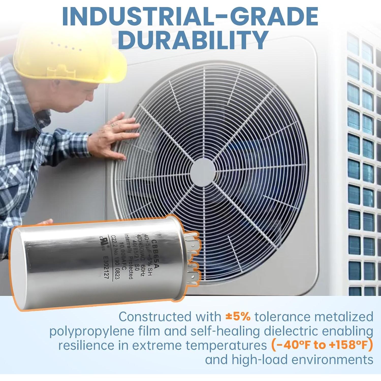 Capacitor de Arranque Doble 40+5 uF Trane CPT00668 440 VAC