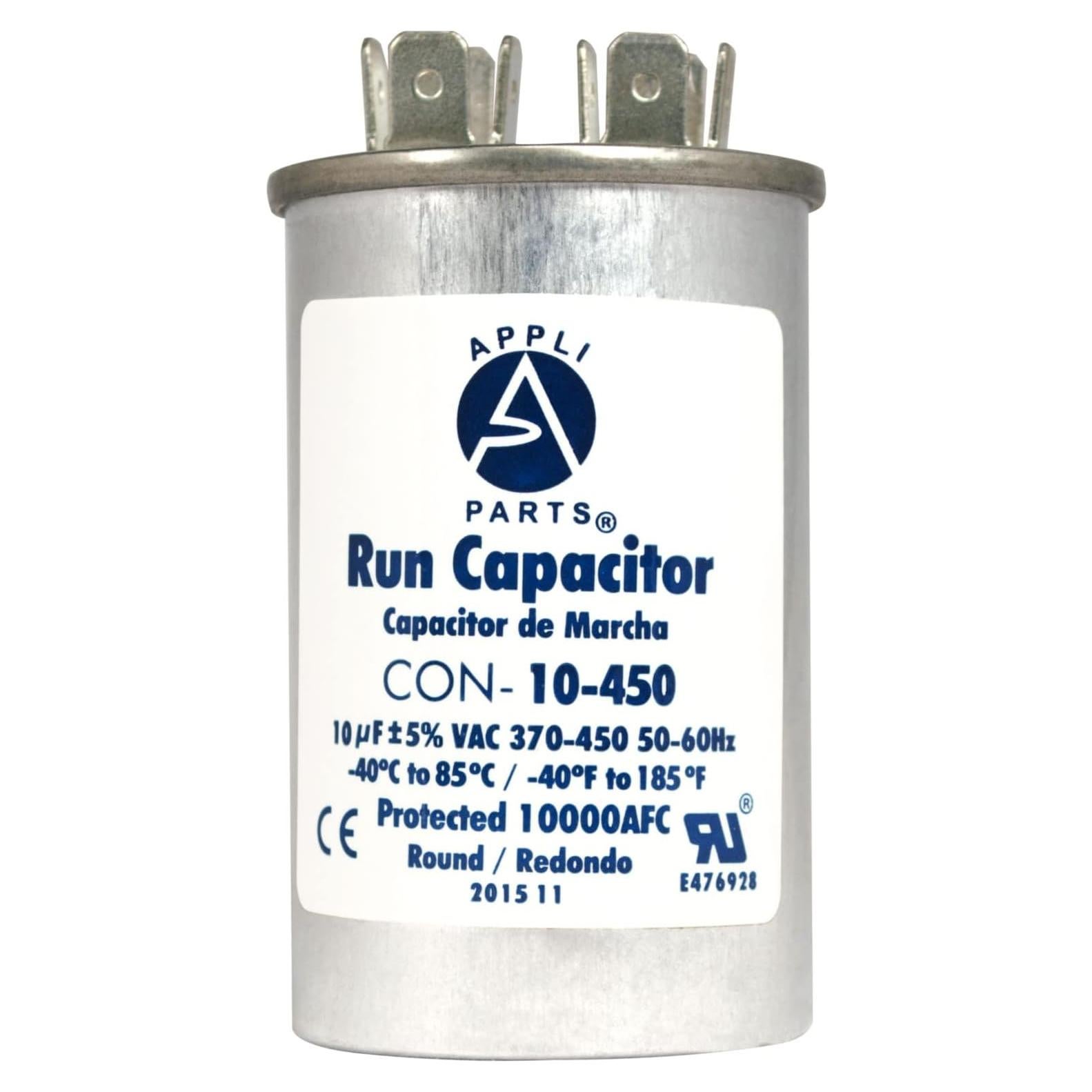 Condensador de Funcionamiento Appli Parts 10 Mfd 450V Redondo