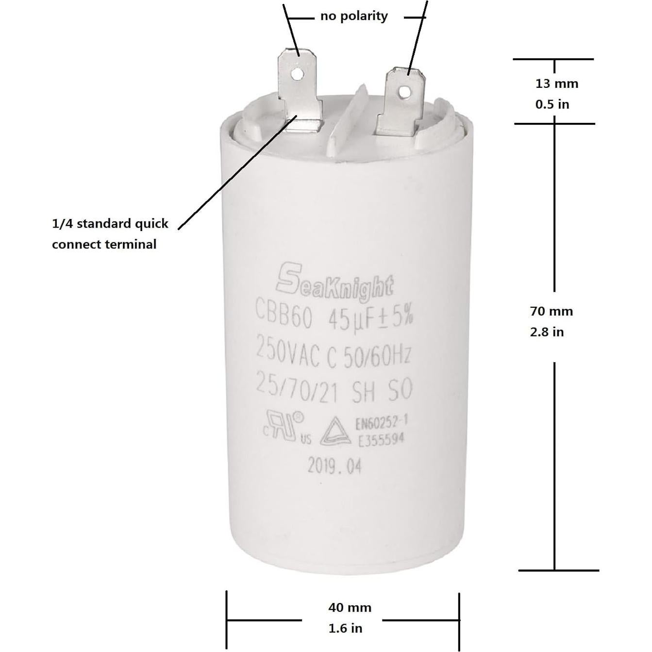 Capacitor de Carga 45 MFD 250V GE WH12X10462 para Lavadora
