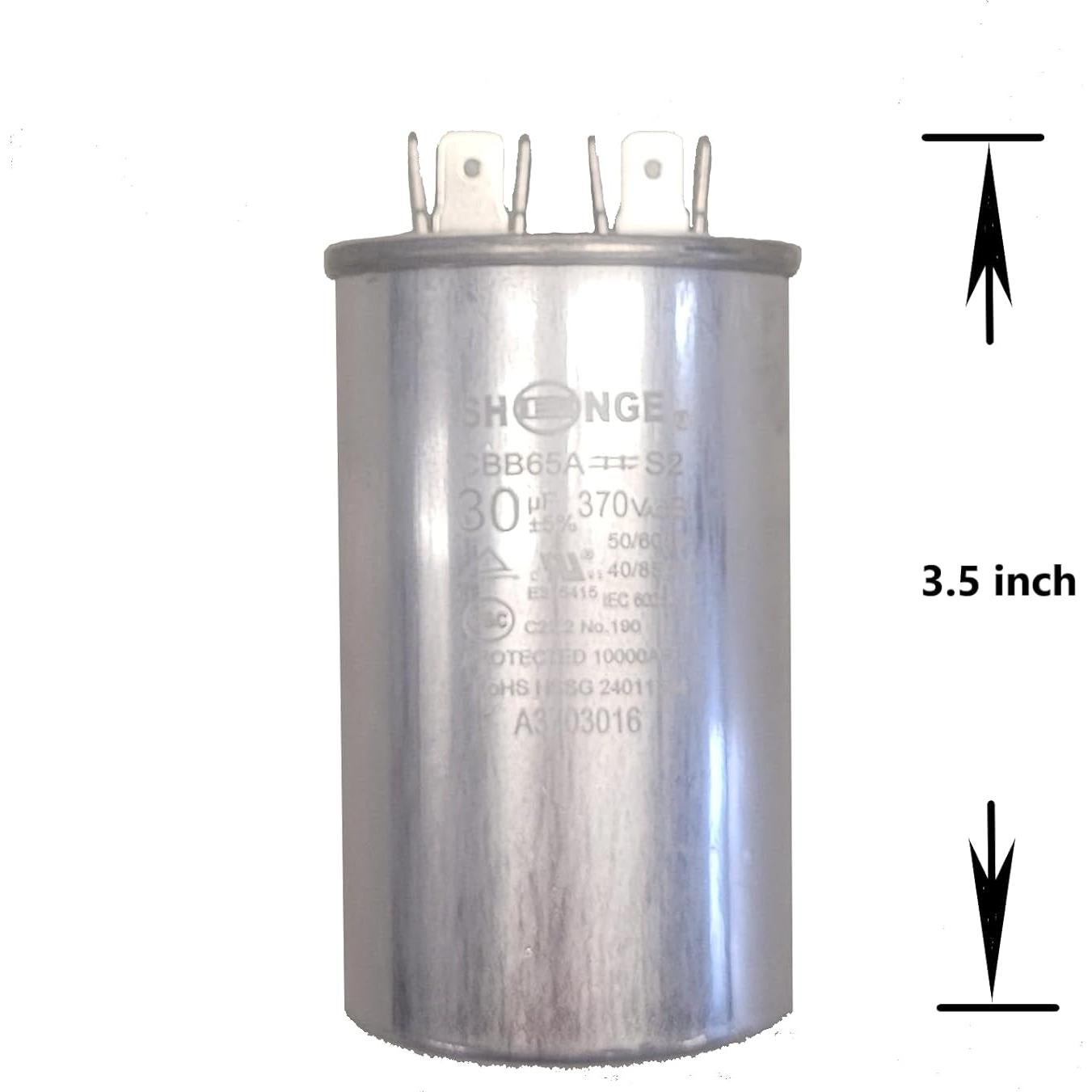 Condensador Motor QH 30 uF 370V Redondo CBB65 HVAC