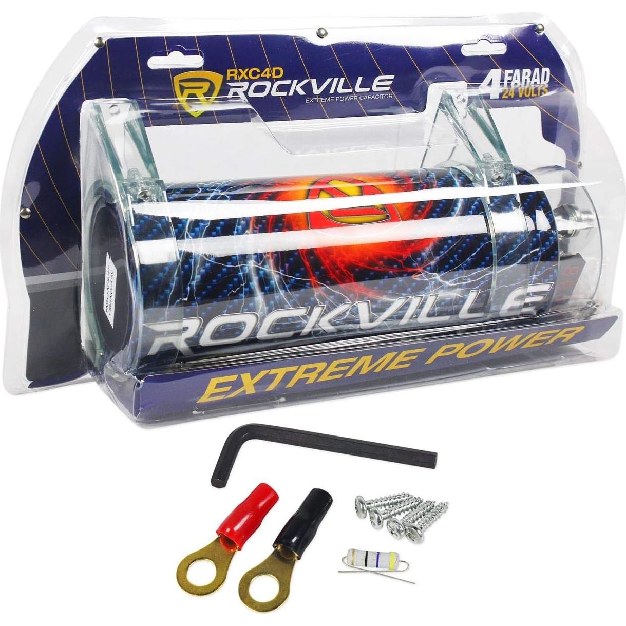 Capacitor Digital Rockville RXC4D 4 Farad para Automóvil