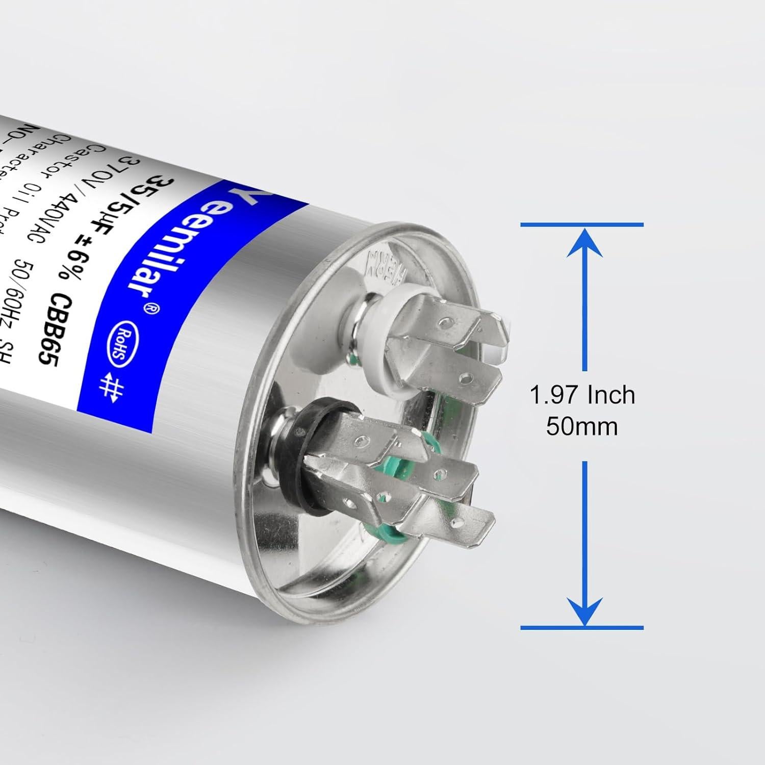 Capacitor CBB65 35+5uF 370V/440V Doble Función 50mm