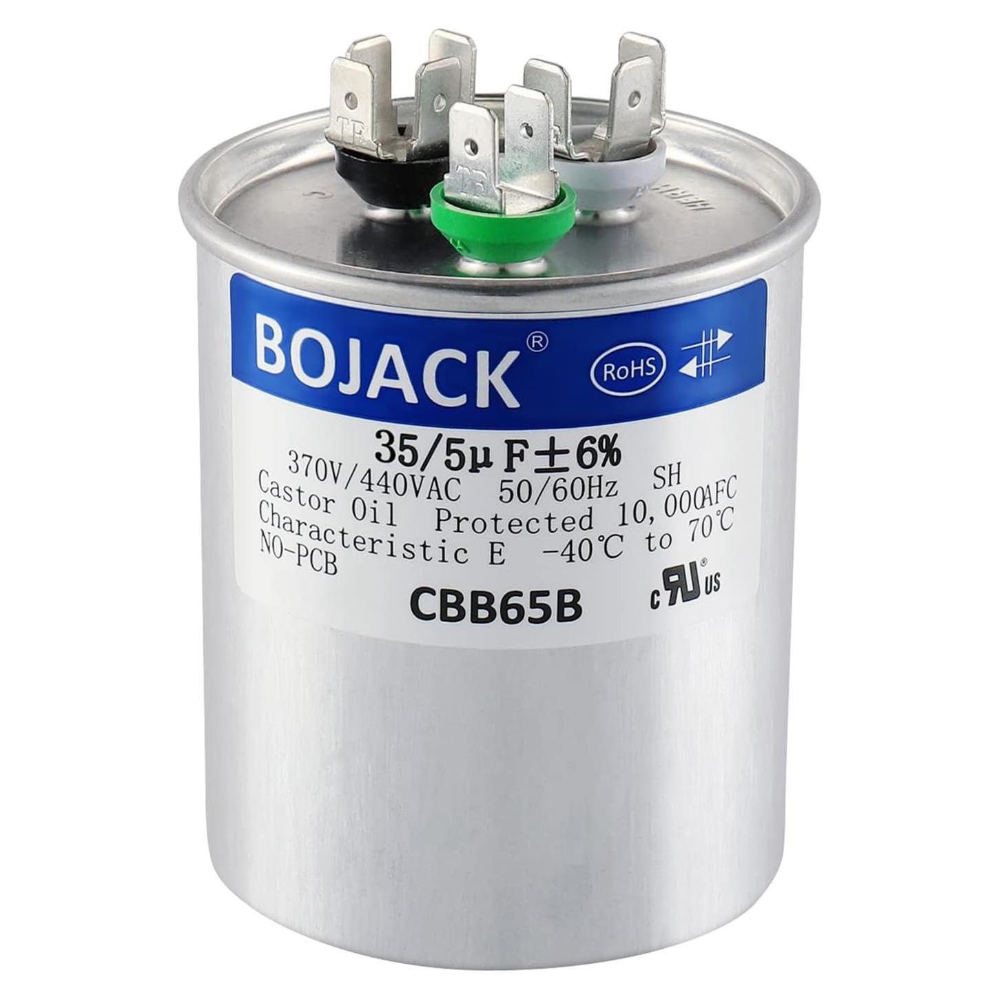 Capacitor Redondo BOJACK 35+5uF 440V Reemplazo Mejorado