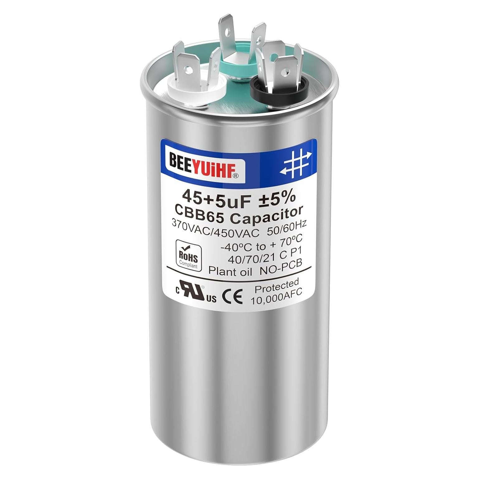 Capacitor CBB65 BEEYUIHF 45+5uF Doble Arranque 370V