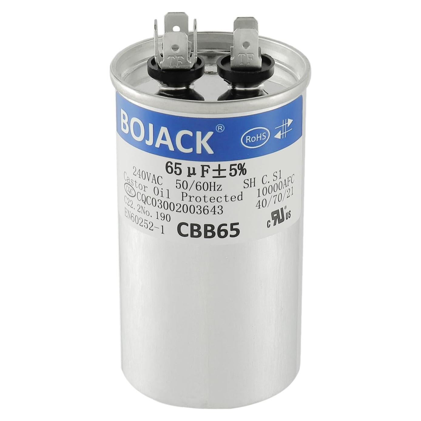Capacitor de Arranque BOJACK 65 uF 240V CBB65 para Ventilador
