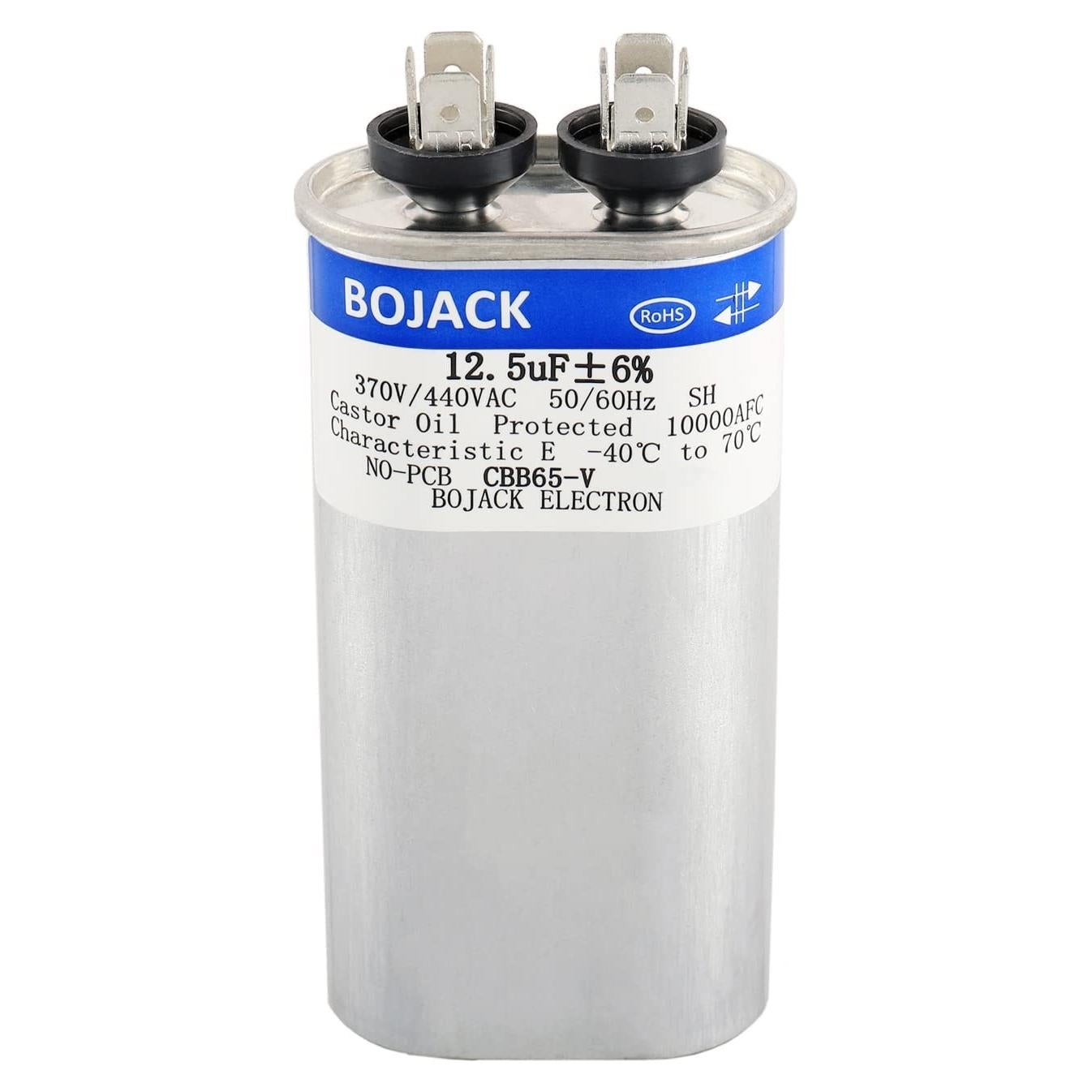 Capacitor Oval de Arranque BOJACK 12.5 uF 370V/440V CBB65