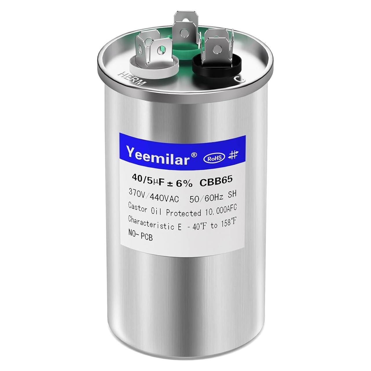 Capacitor CBB65 40+5uF 370V/440V Doble Función HVAC