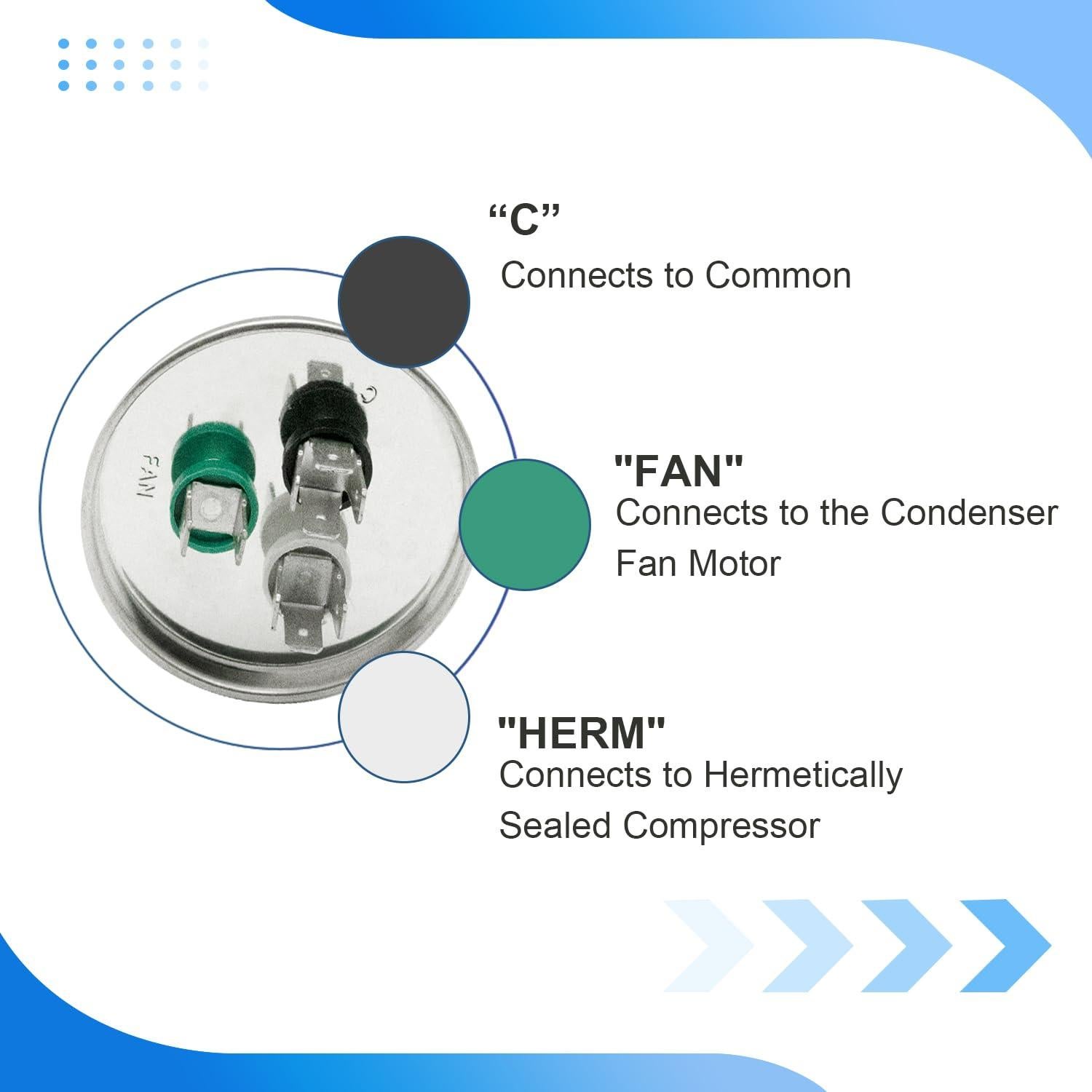 Capacitor Redondo Doble Función GYHMK 45+5uF 370V/450V