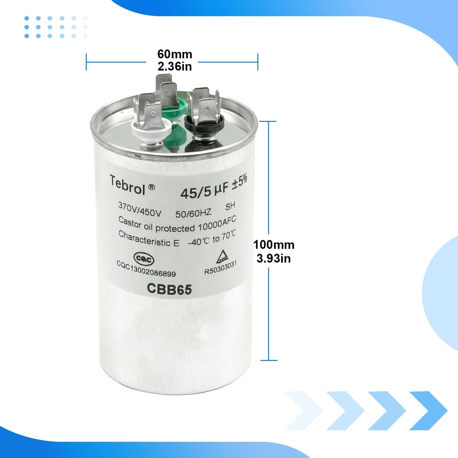 Capacitor Redondo Doble Función GYHMK 45+5uF 370V/450V