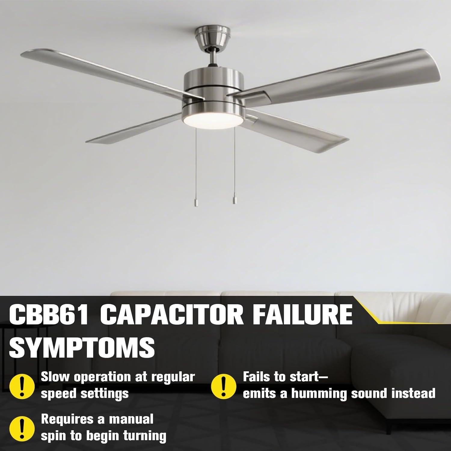 Condensador de Ventilador de Techo Podoy CBB61 250VAC 4.5uF 5uF 6uF (2 Piezas)