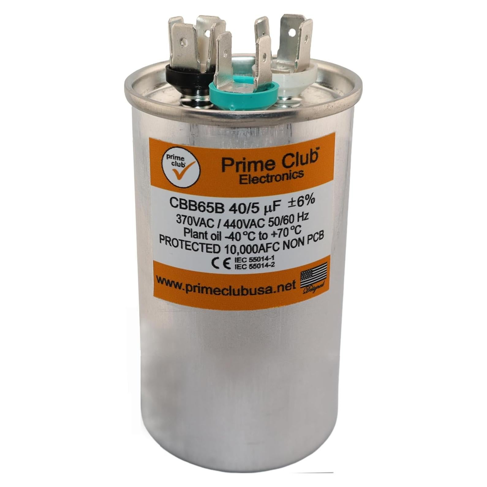 Capacitor de Arranque 40+5 uF CBB65 PRIME CLUB 370V