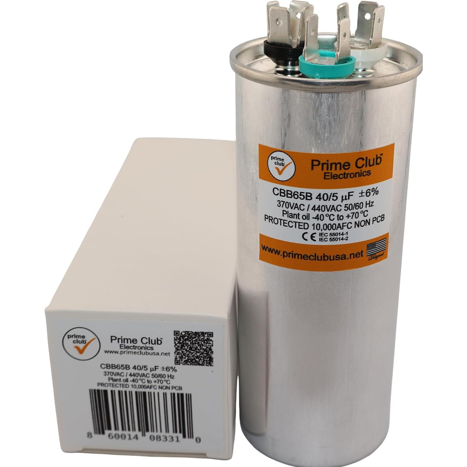 Capacitor de Arranque 40+5 uF CBB65 PRIME CLUB 370V