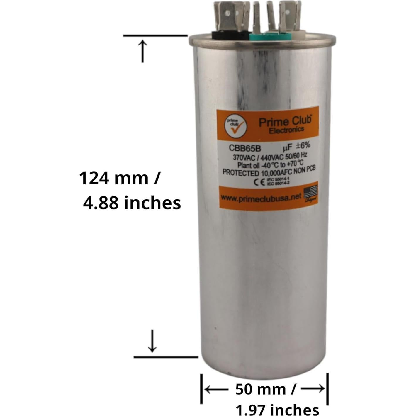 Capacitor de Arranque 40+5 uF CBB65 PRIME CLUB 370V