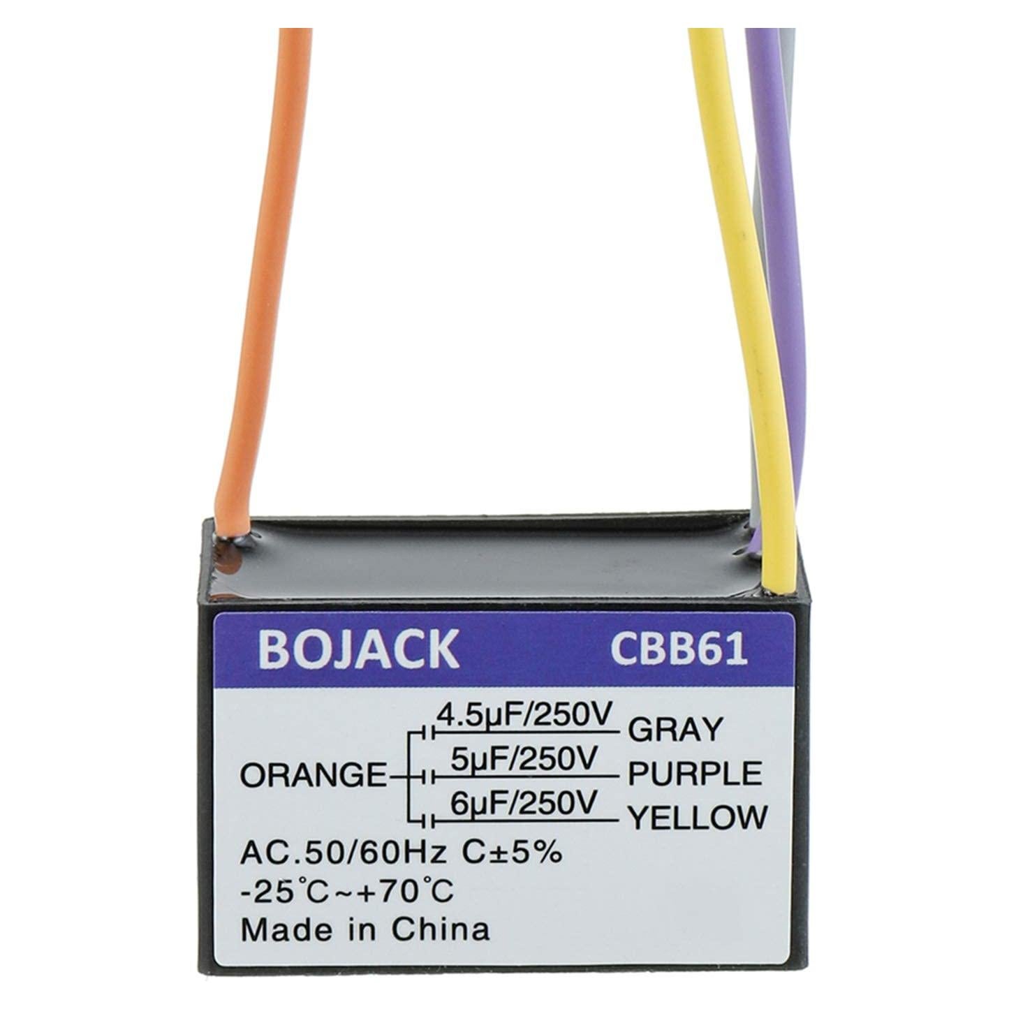 Capacitor de Arranque BOJACK CBB61 4.5uF+5uF+6uF 250V CA