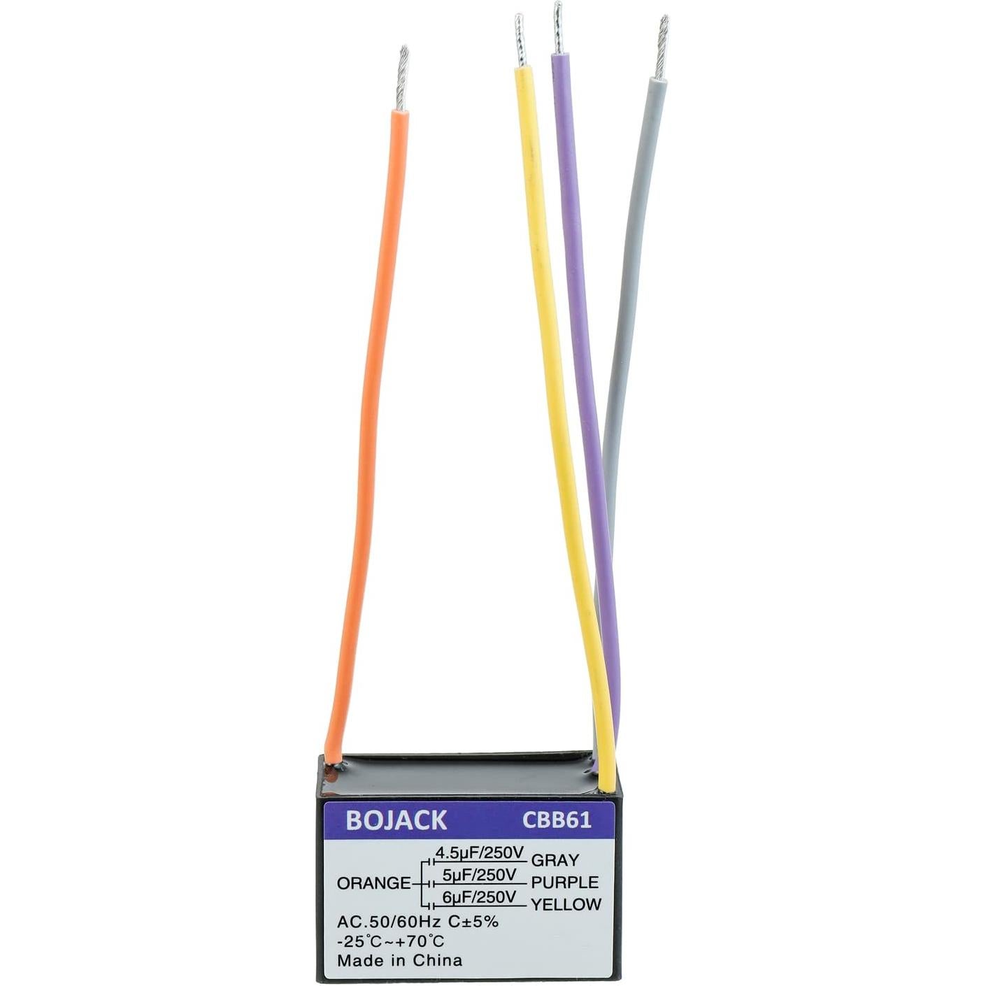 Capacitor de Arranque BOJACK CBB61 4.5uF+5uF+6uF 250V CA