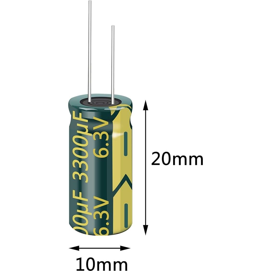 20 Capacitores Electrolíticos Cermant 3300uF 6.3V 10x20mm