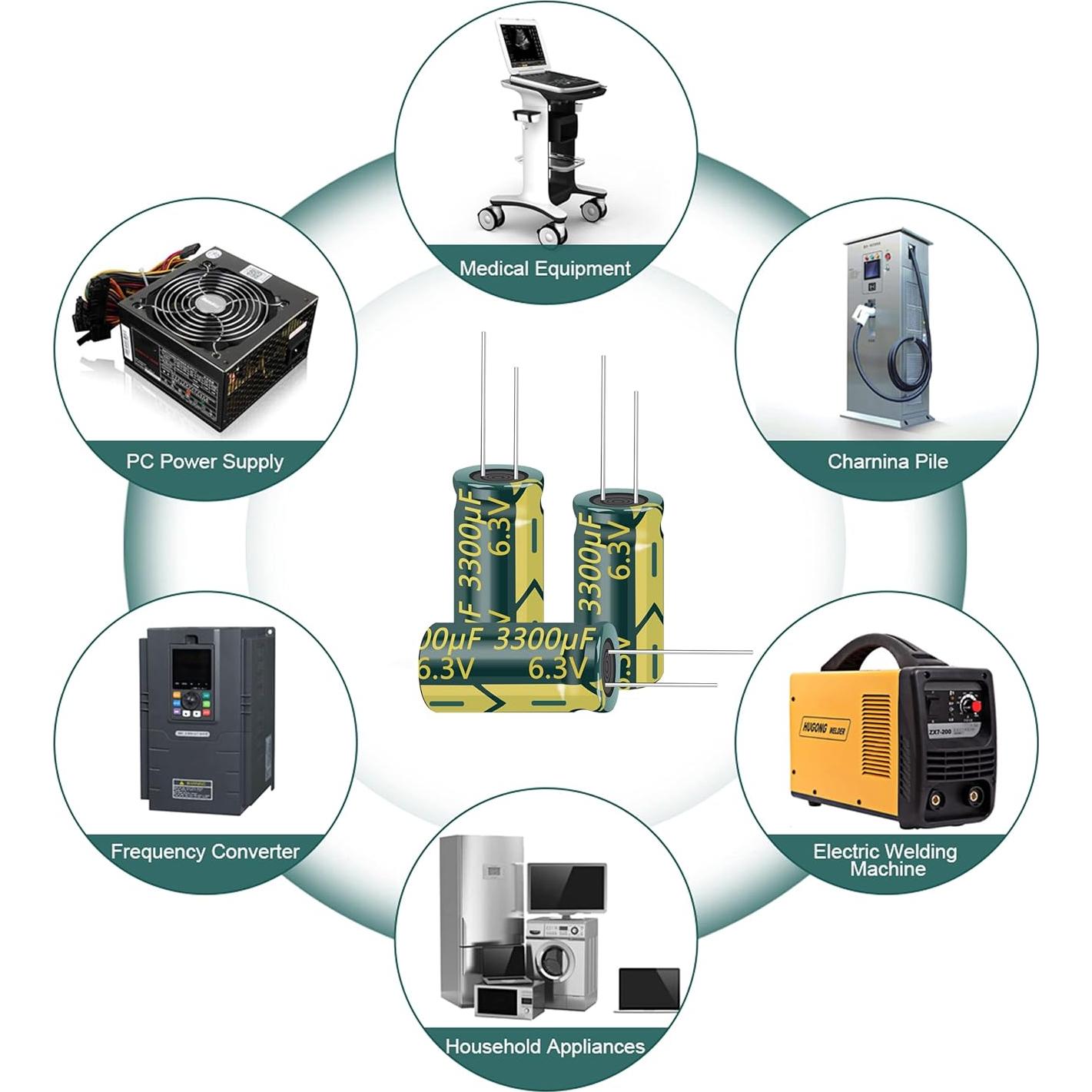 20 Capacitores Electrolíticos Cermant 3300uF 6.3V 10x20mm