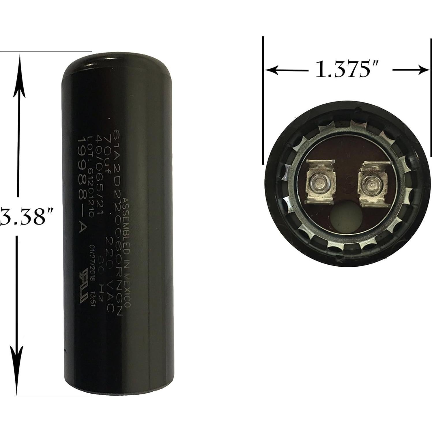 Capacitor Genie 70 MFD 220 VAC para Abridor de Garaje Fairbanks